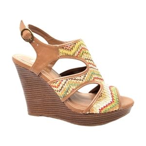 Dollhouse Platform Sandals Weave Boho Bohemian Heeled Sandal "Karrie" 9.5